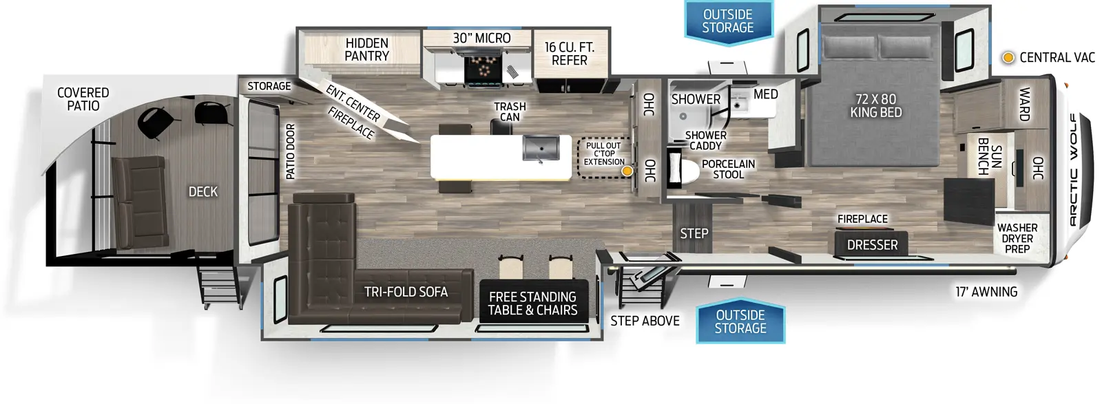 Arctic Wolf 3800DECK Floorplan